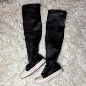 Black and White Over-the-Knee Boots